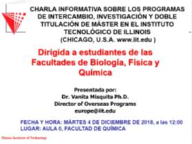 Charla informativa programas de intercambio en el Instituto Tecnológico de Illinois