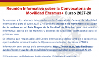 REUNIÓN INFORMATIVA ERASMUS 