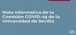 Nota informativa de la Comisión COVID de laUniversidad de Sevilla ante el inicio del curso académico 2022/2023